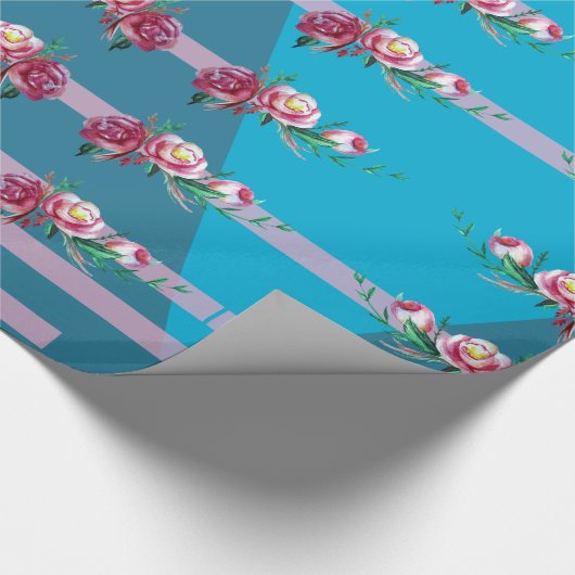 Papier Cadeau Fleurs et couleurs Papier à envelopper (Coin)