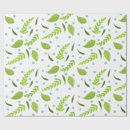 Papier Cadeau fleurs et feuillage (Plat)