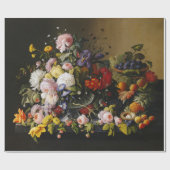 Papier Cadeau Fleurs et fruits vintages (Plat)