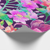 Papier Cadeau Fleurs et oiseaux exotiques (Coin)