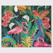 Papier Cadeau Fleurs et oiseaux tropicaux (Plat)