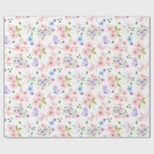 Papier Cadeau Fleurs et papillons (Plat)