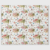 Papier Cadeau Fleurs et papillons (Plat)