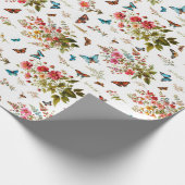 Papier Cadeau Fleurs et papillons (Coin)