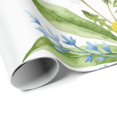 Papier Cadeau Fleurs et papillons (Coin rond)