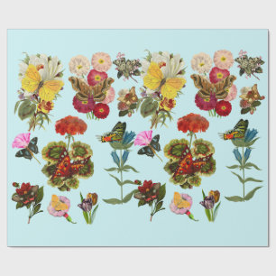 Papier Cadeau Fleurs et papillons insectes insectes nature plant