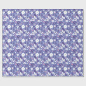 Papier Cadeau Fleurs et papillons sur violet (Plat)