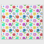 Papier Cadeau Fleurs et Pois (Plat)