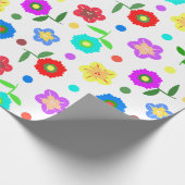 Papier Cadeau Fleurs et Pois (Coin)