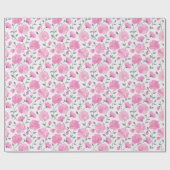 Papier Cadeau Fleurs et vignes roses (Plat)