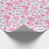 Papier Cadeau Fleurs et vignes roses (Coin)