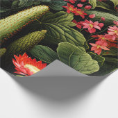Papier Cadeau Fleurs exotiques et fusion de cactus (Coin)
