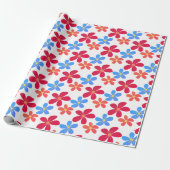 Papier Cadeau Fleurs Faisées Sur Blanc (Déroulé)