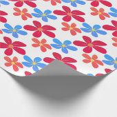 Papier Cadeau Fleurs Faisées Sur Blanc (Coin)