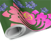 Papier Cadeau fleurs fantastiques (Coin rond)