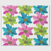 Papier Cadeau Fleurs Fleurs Colorées (Plat)