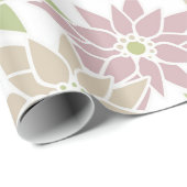 Papier Cadeau Fleurs florales Abstraites dessin motif romantique (Coin rond)