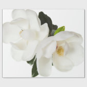 Papier Cadeau Fleurs florales de magnolia de magnolias blanches (Plat)