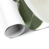 Papier Cadeau Fleurs florales de magnolia de magnolias blanches (Coin rond)