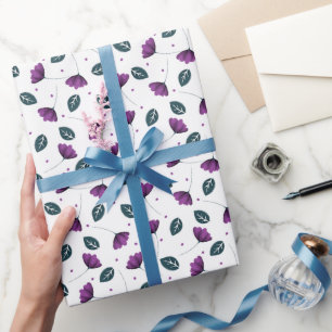 Papier Cadeau Fleurs florales Lavande violette Lilac