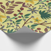 Papier Cadeau Fleurs florales sans coutures motifs, feuilles, br (Coin)