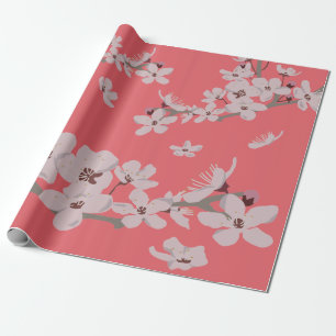 Papier Cadeau Fleurs flottantes de fleurs de cerisiers