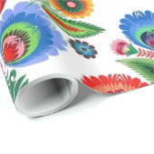 Papier Cadeau Fleurs folkloriques polonaises (Coin rond)