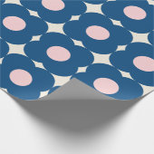 Papier Cadeau Fleurs géométriques rétro mignonnes Motif bleu et  (Coin)
