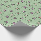 Papier Cadeau Fleurs géométriques violettes tan sur arrière - pl (Coin)