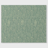 Papier Cadeau Fleurs Green Botanical Cadeau (Plat)