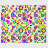 Papier Cadeau Fleurs Groovy Hearts (Plat)