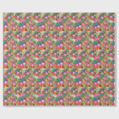 Papier Cadeau Fleurs hippies Boho Super rétros (Plat)