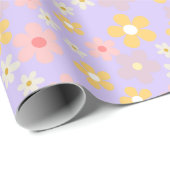 Papier Cadeau Fleurs Illustrées (Coin rond)