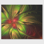 Papier Cadeau Fleurs imaginaires fractales douces et tendres (Plat)