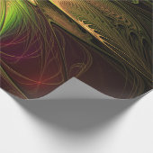 Papier Cadeau Fleurs imaginaires fractales douces et tendres (Coin)