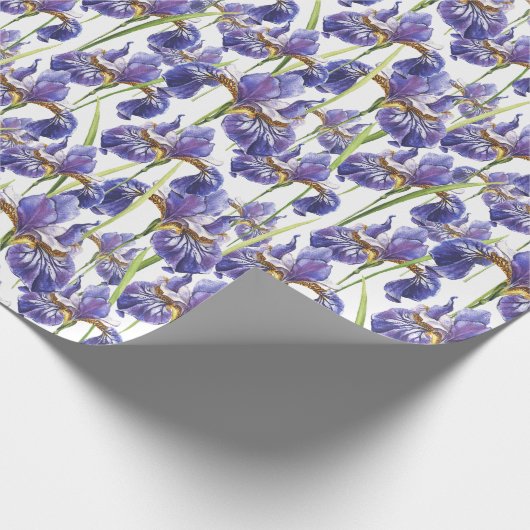 Papier Cadeau Fleurs Iris Violettes (Coin)