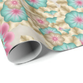 Papier Cadeau Fleurs japonaises Abstraites uniques Motif d'art (Coin rond)