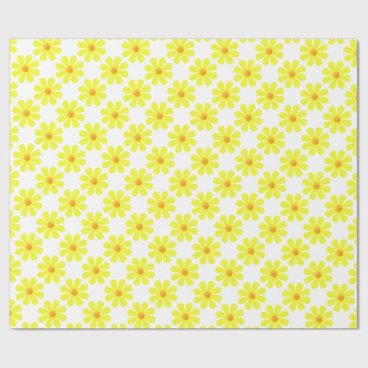 Papier Cadeau Fleurs jaune clair printemps pour toutes les occas (Plat)