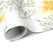 Papier Cadeau Fleurs jaunes (Coin rond)