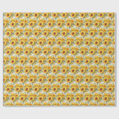 Papier Cadeau Fleurs jaunes (Plat)