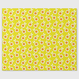 Papier Cadeau fleurs jaunes carrées