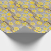 Papier Cadeau Fleurs jaunes et dorées (Coin)