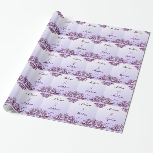 Papier Cadeau Fleurs Lilac Florales Papier Mariage (Déroulé)