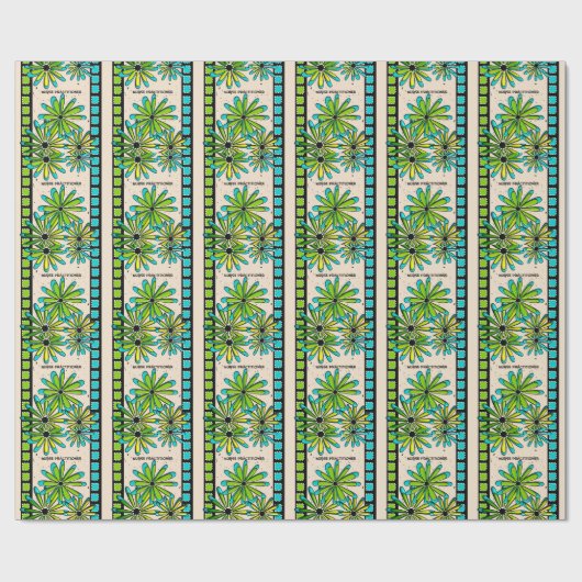 Papier Cadeau Fleurs lunatiques de praticienne d'infirmière II (Plat)