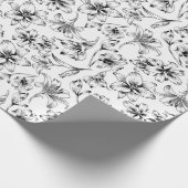 Papier Cadeau Fleurs Lys Noires (Coin)