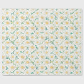 Papier Cadeau Fleurs marguerites florales (Plat)