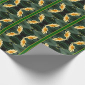 Papier Cadeau Fleurs marguerites jaunes personnalisées (Coin)