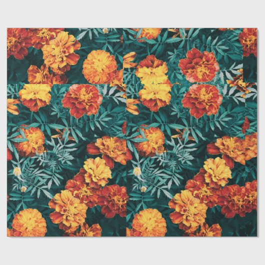 Papier Cadeau Fleurs Marigold (Plat)