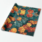 Papier Cadeau Fleurs Marigold (Déroulé)