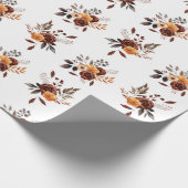 Papier Cadeau Fleurs Marron et Beige (Coin)